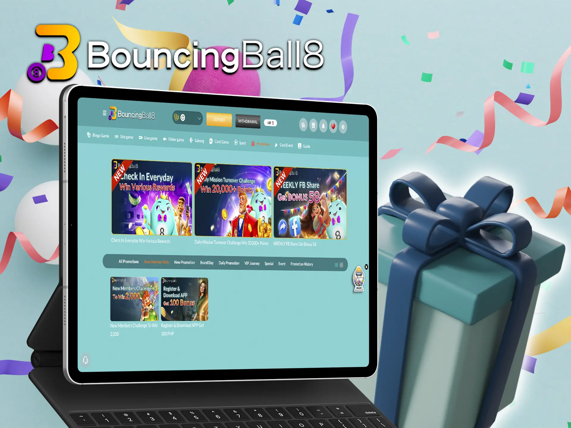 By completing an account registration at BouncingBall8 you have a great opportunity to claim a welcome bonus that will increase your deposit.