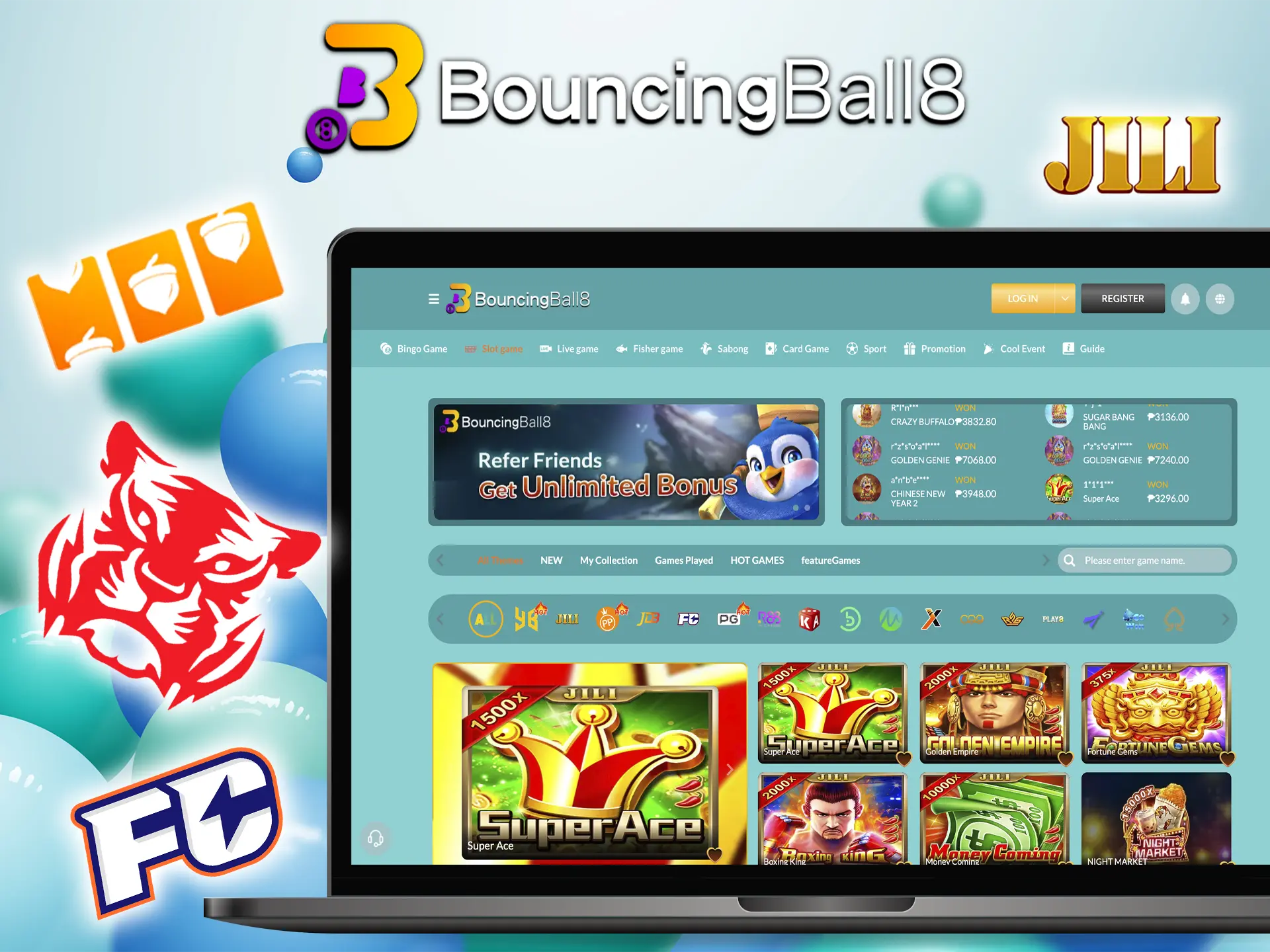 At BouncingBall8 Casino, you'll find a great selection of game providers and you'll be able to find a slot to suit your tastes.