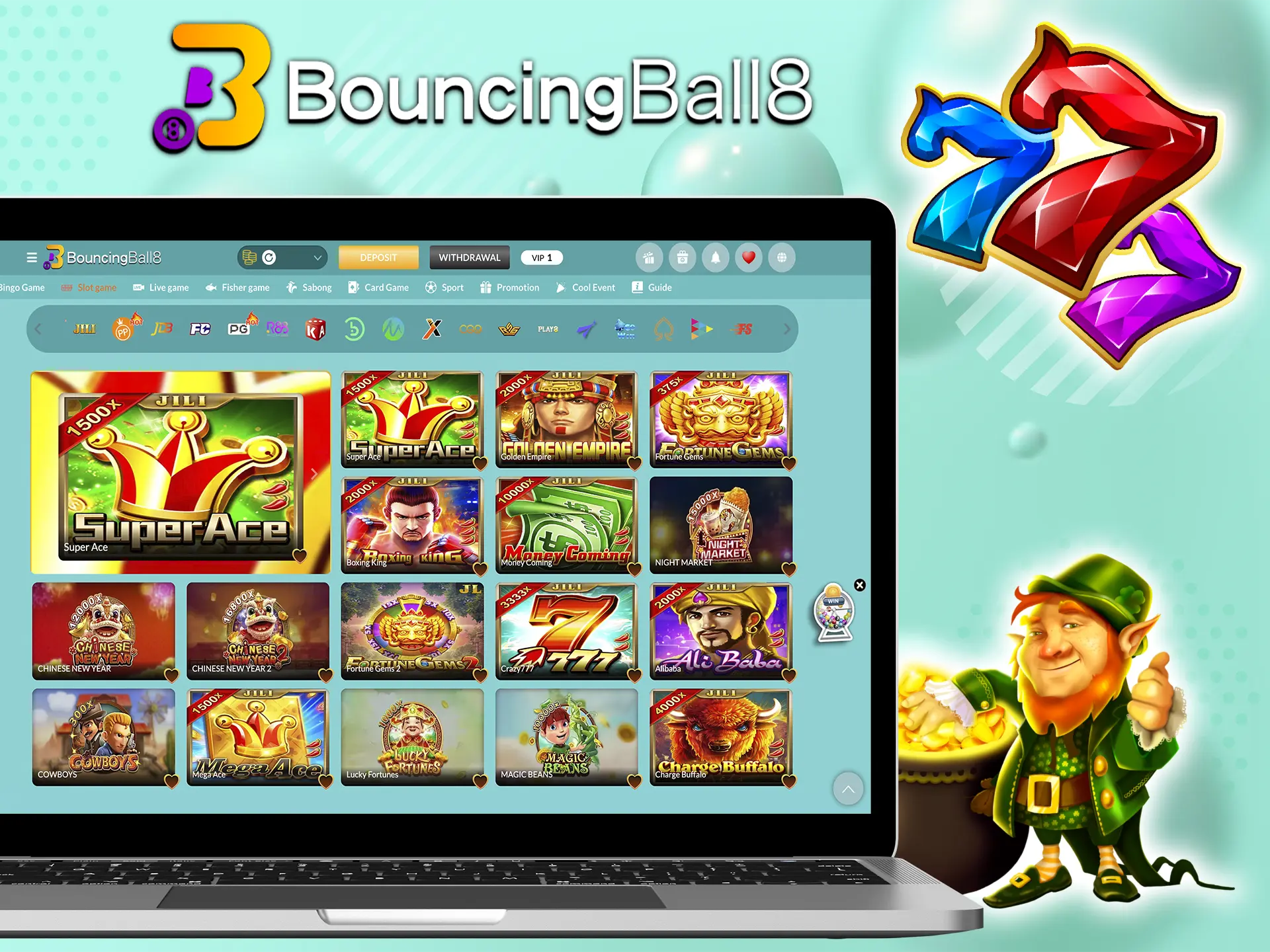 At BouncingBall8 Casino you will find a wide variety of slots with different themes and nice jackpots.